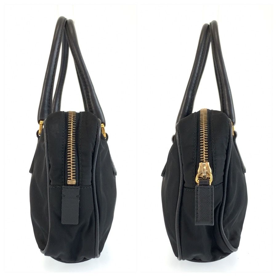 Prada Tessuto Black Gold Nylon Handle Mini Boston Bag — view 8