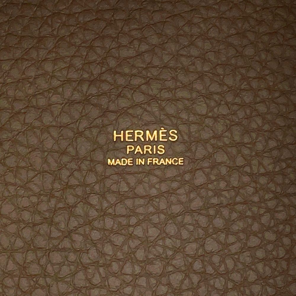 Hermes Picotin Lock MM Etoupe Gold Taurillon Clemence Handbag — view 8