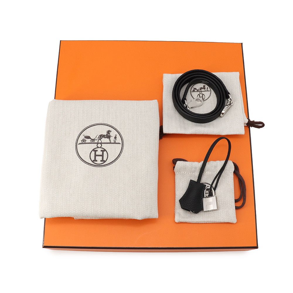 Hermes Handbag Kelly 28 Retourne Black Silver Togo 2-Way Bag — view 7