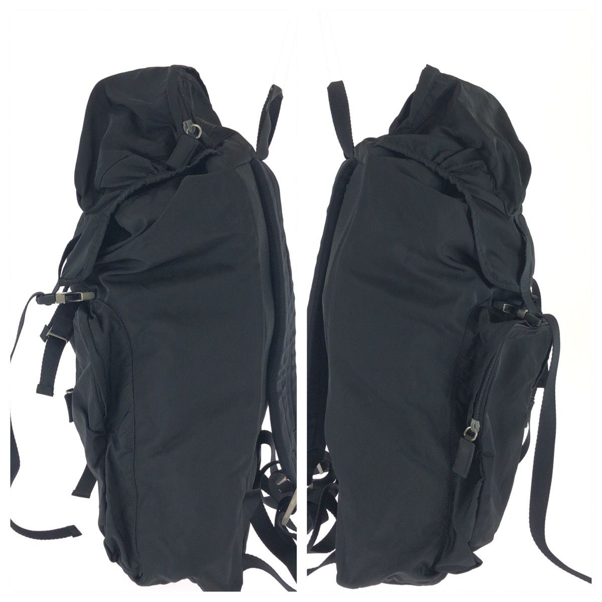 Prada Tessuto Triangular Black Silver Nylon Backpack — view 8