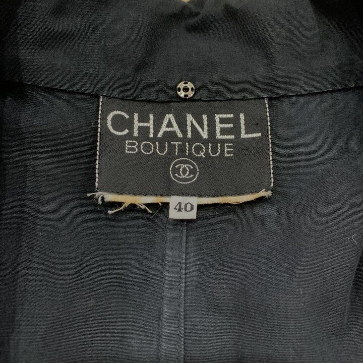 Chanel CC Logo Gold Button Vintage Dress 40 Black — view 7