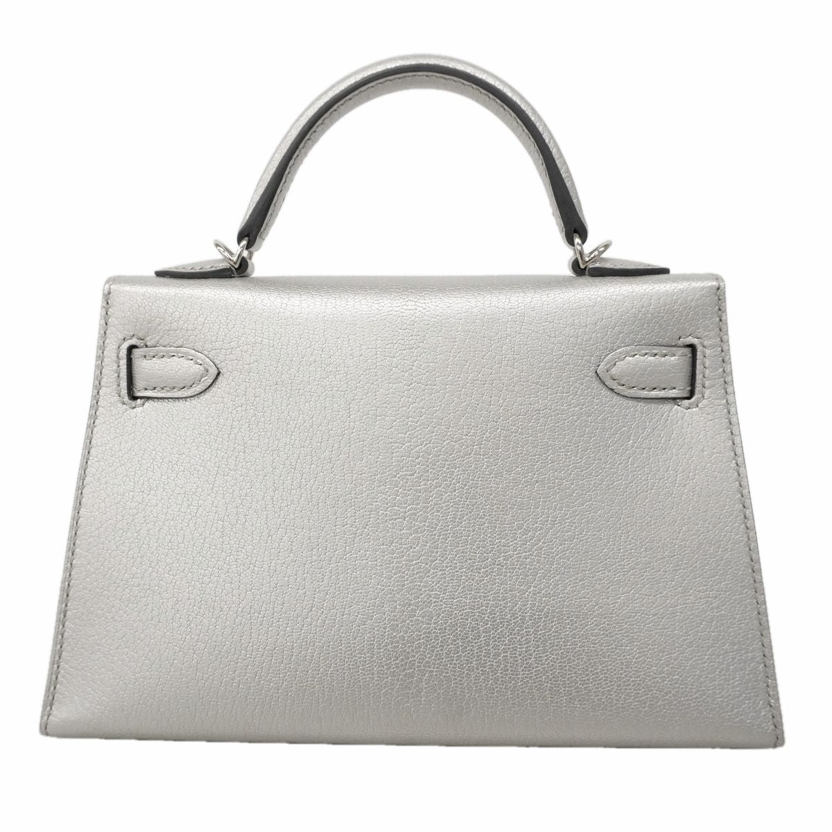 Hermes Handbag Mini Kelly 2 Chevre Chamkila Argent 2-Way Bag — view 7