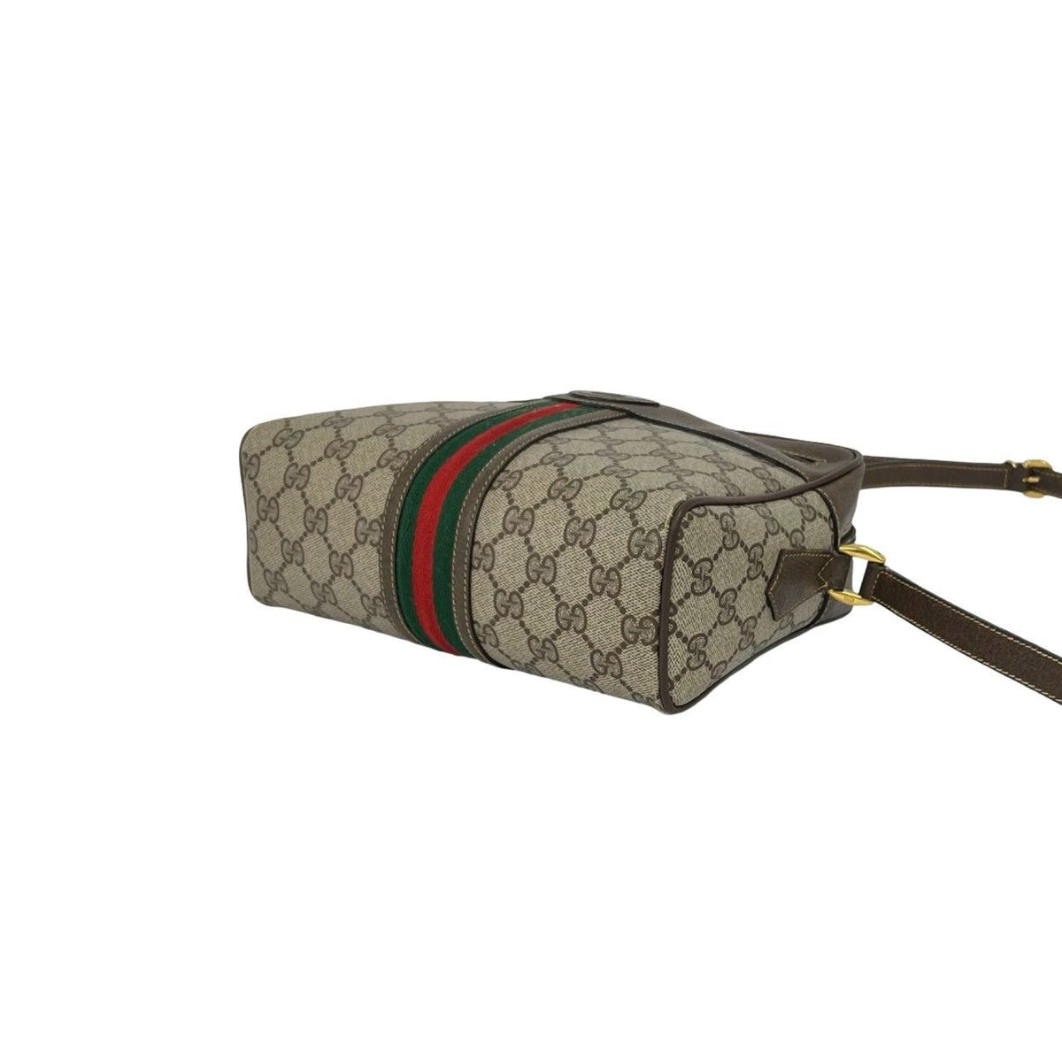 Gucci Vintage Sherry Line GG Logo Pattern Leather Shoulder Bag Pochette Brown — view 8