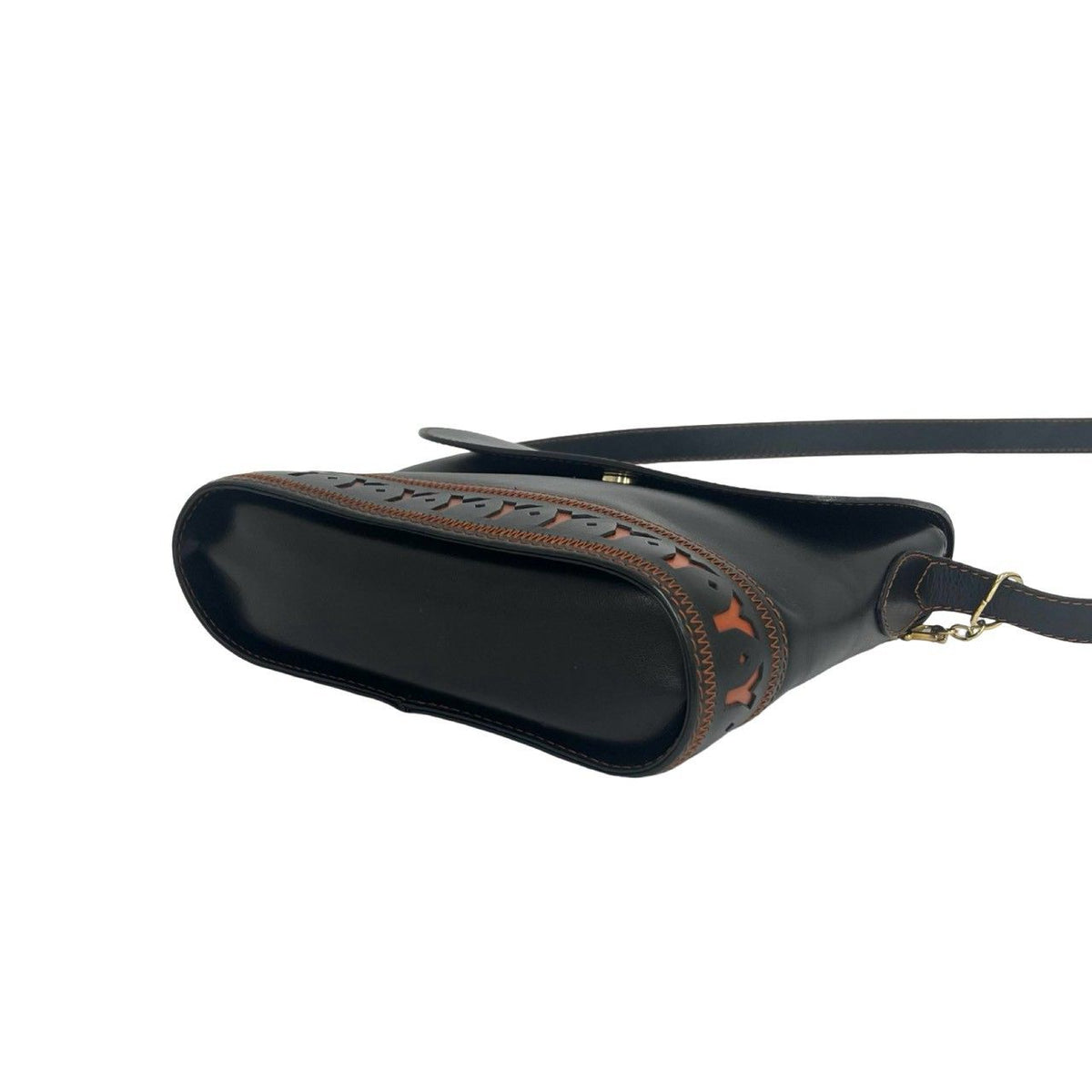 Saint Laurent Vintage YSL Logo Leather Shoulder Bag Black — view 8