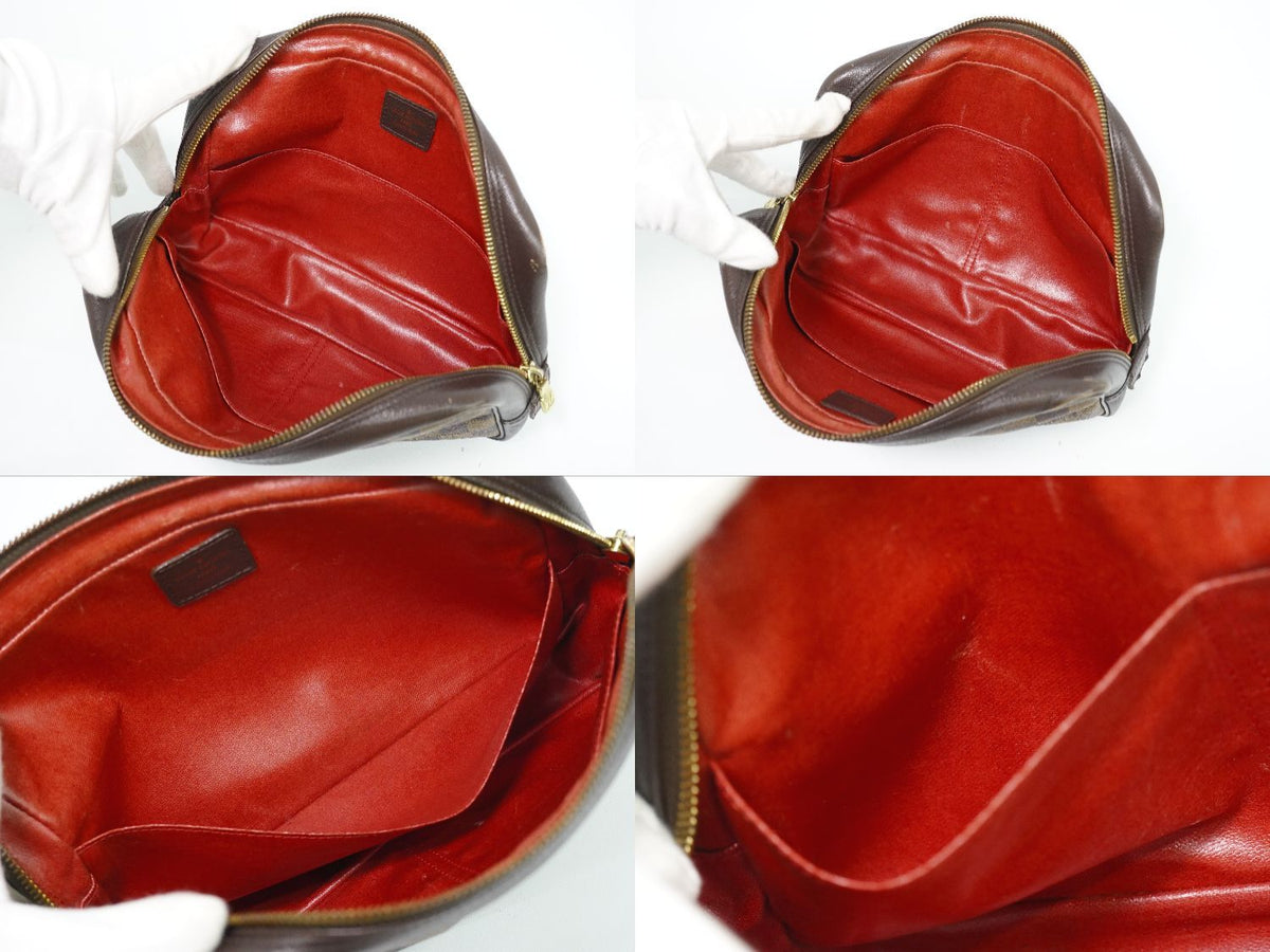 Louis Vuitton LV Trousse Toilet Damier Ebene Pouch Makeup Brown — view 8