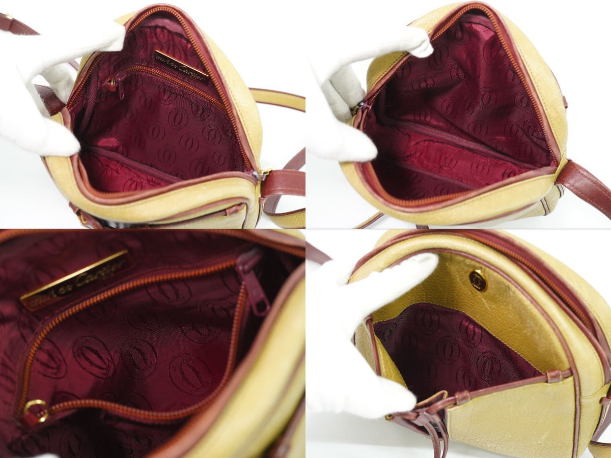 Cartier Must Line Shoulder Bag Pochette Leather Mustard Yellow — view 8
