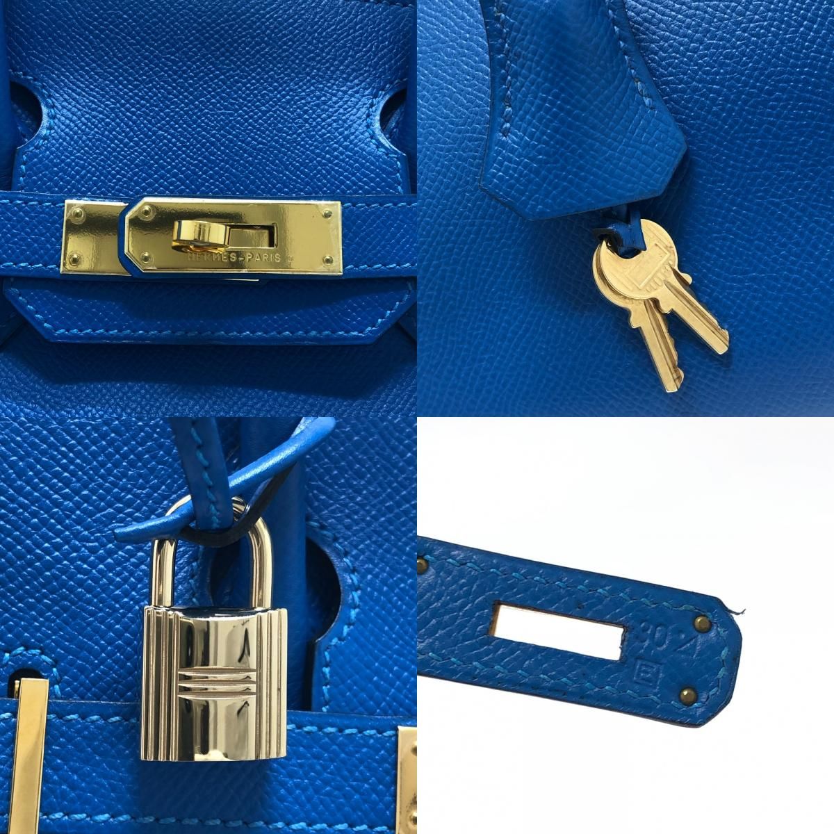 Hermes Birkin 30 Epsom Blue Hydra Handbag — view 8