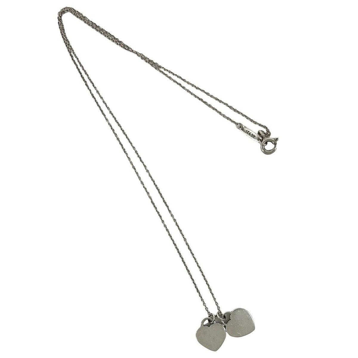 Tiffany & Co Bagged Vintage Double Heart Tag Necklace 925 Sterling Silver — view 6