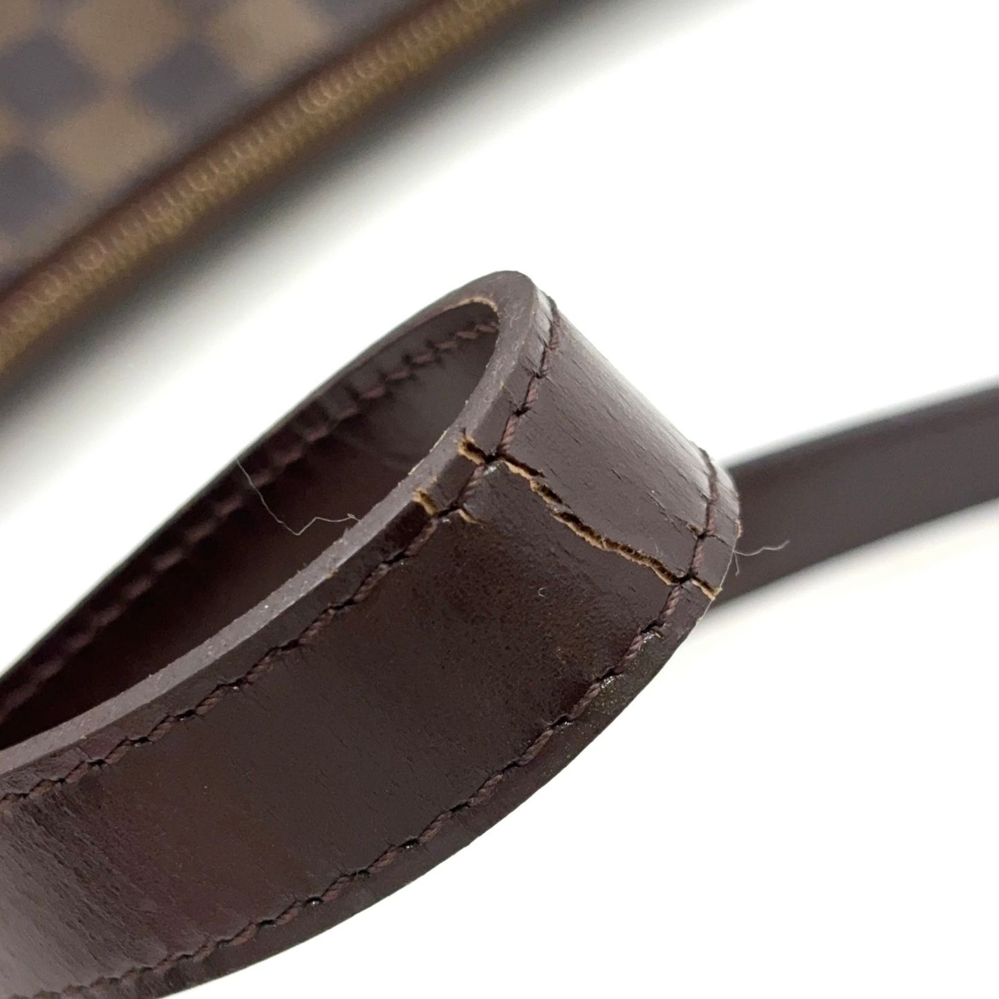 Louis Vuitton Blue Msbeli GM Damier Ebene Leather Brown Shoulder Bag Gold — view 8