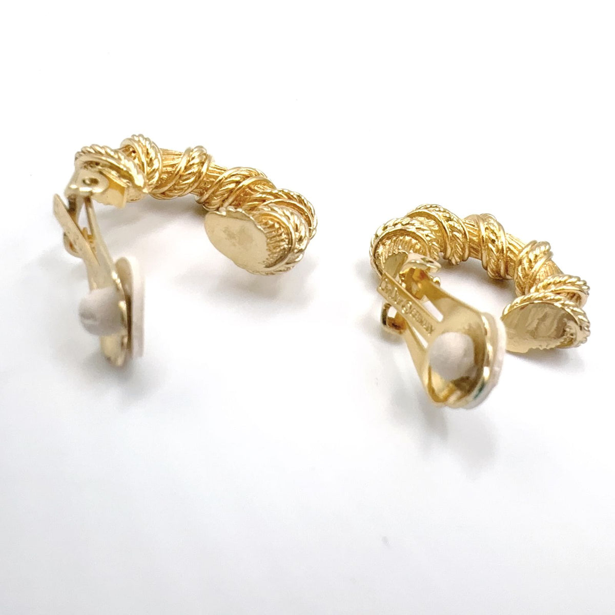 Dior Twisted Rope Hoop Gold Plated Earrings — view 8