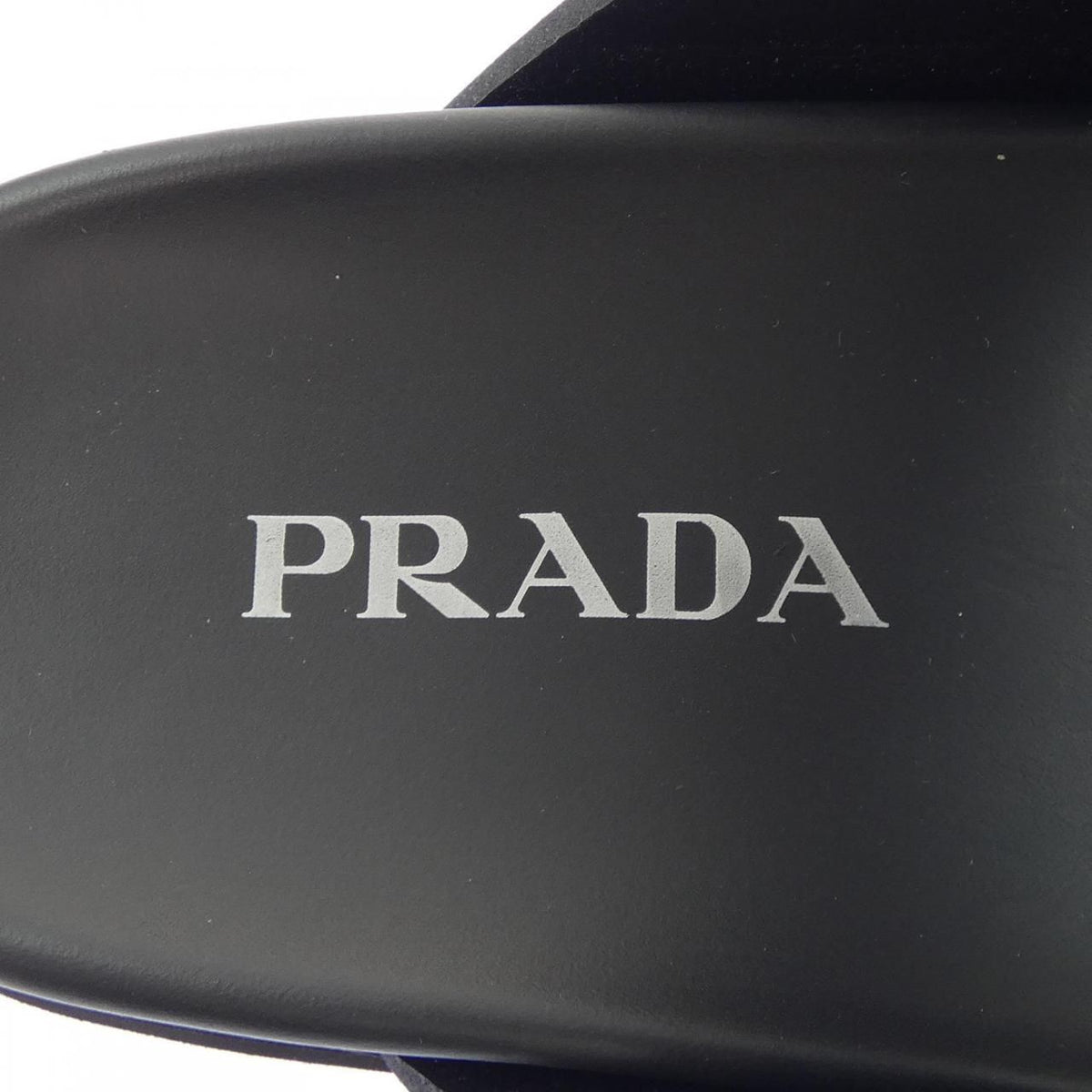 Prada Rubber Slide Screen Print Logo Sandals — view 6