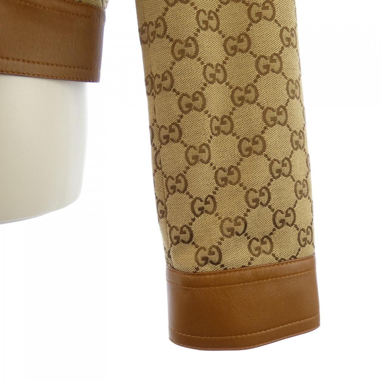 Gucci Leather Trim GG Canvas Jacket — view 6