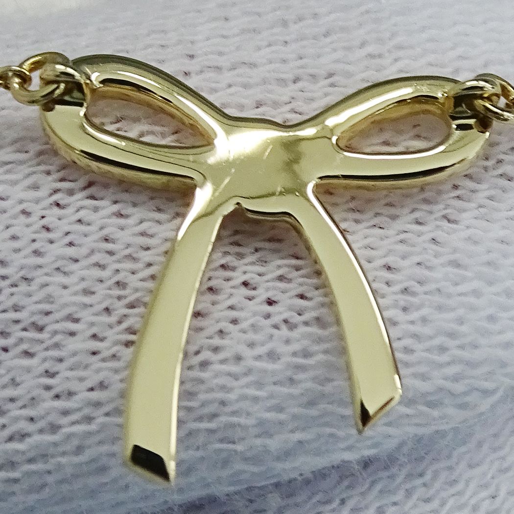 Tiffany & Co Necklace 18K Gold Bow Ribbon Yellow — view 8