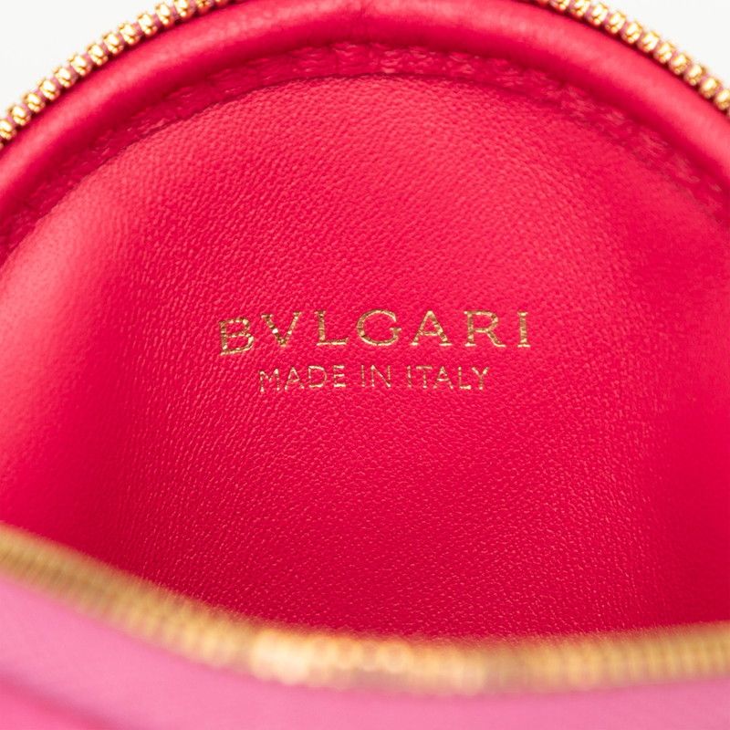 Bvlgari Serpenti Cabochon Mini Chain Shoulder Bag Pochette Pink Leather — view 5