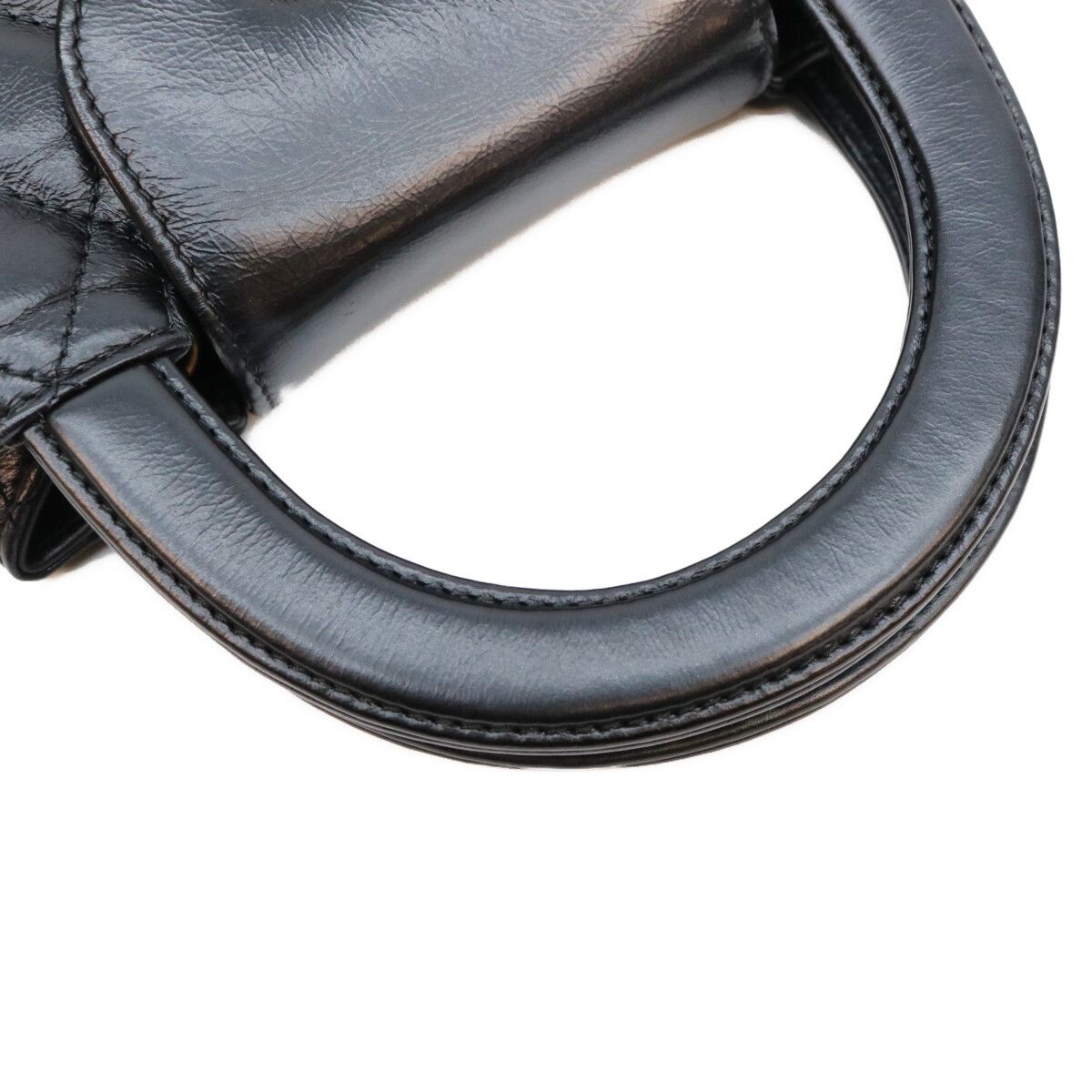 Chanel Black Calfskin Quilted Mini Shopping Shoulder Bag — view 8