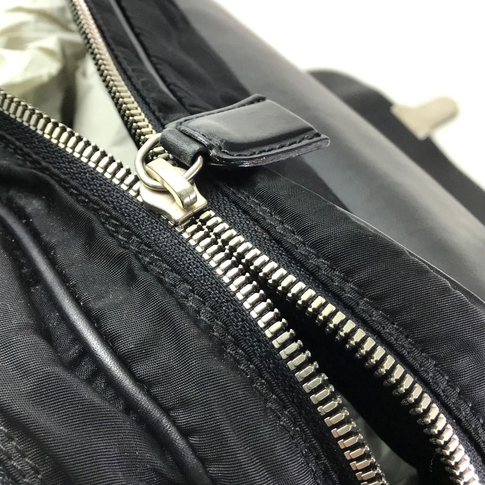 Prada Handle Vintage Nylon Leather Black Handbag — view 8