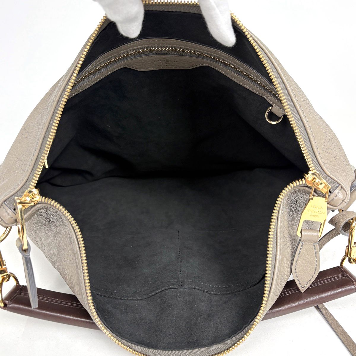 Louis Vuitton Selene MM 2-Way Handle Monogram Mahina Taupe Handbag — view 8