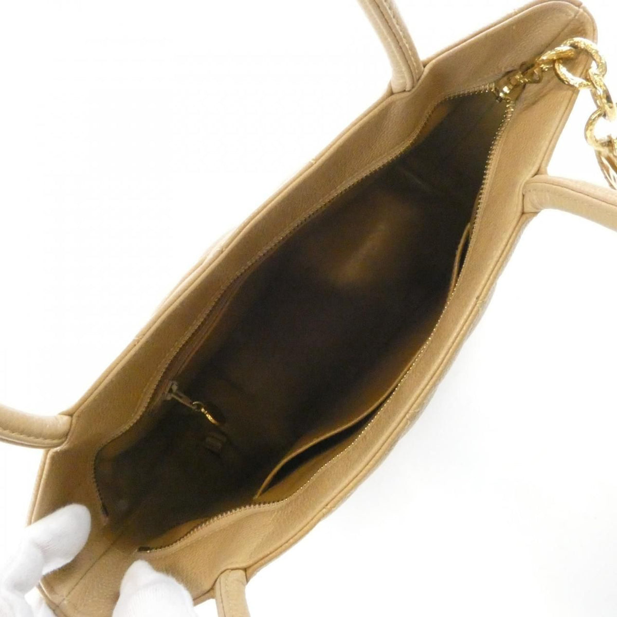 Chanel Bag Handbag Beige — view 8