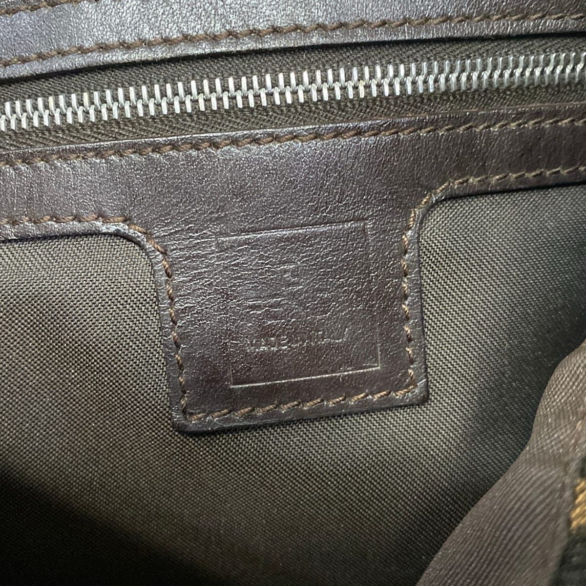 Fendi Handle Mamma Bucket Zucca Pattern Brown Dark Leather — view 8
