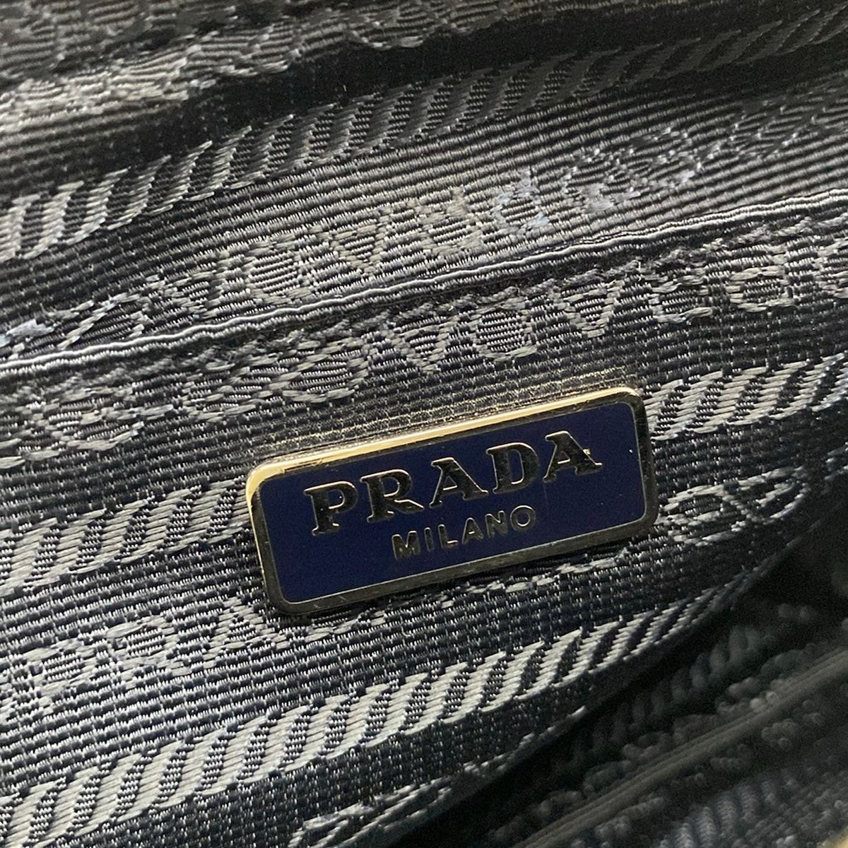 Prada Shoulder Bag Navy Bijou Studs Leather — view 8