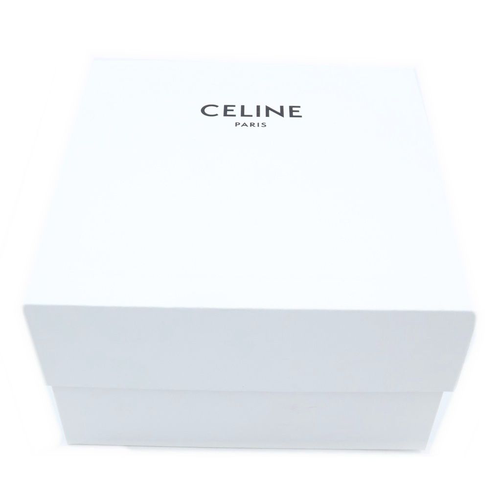 Celine Triomphe Canvas Leather Chain Clutch Shoulder Bag Gold White Brown — view 8