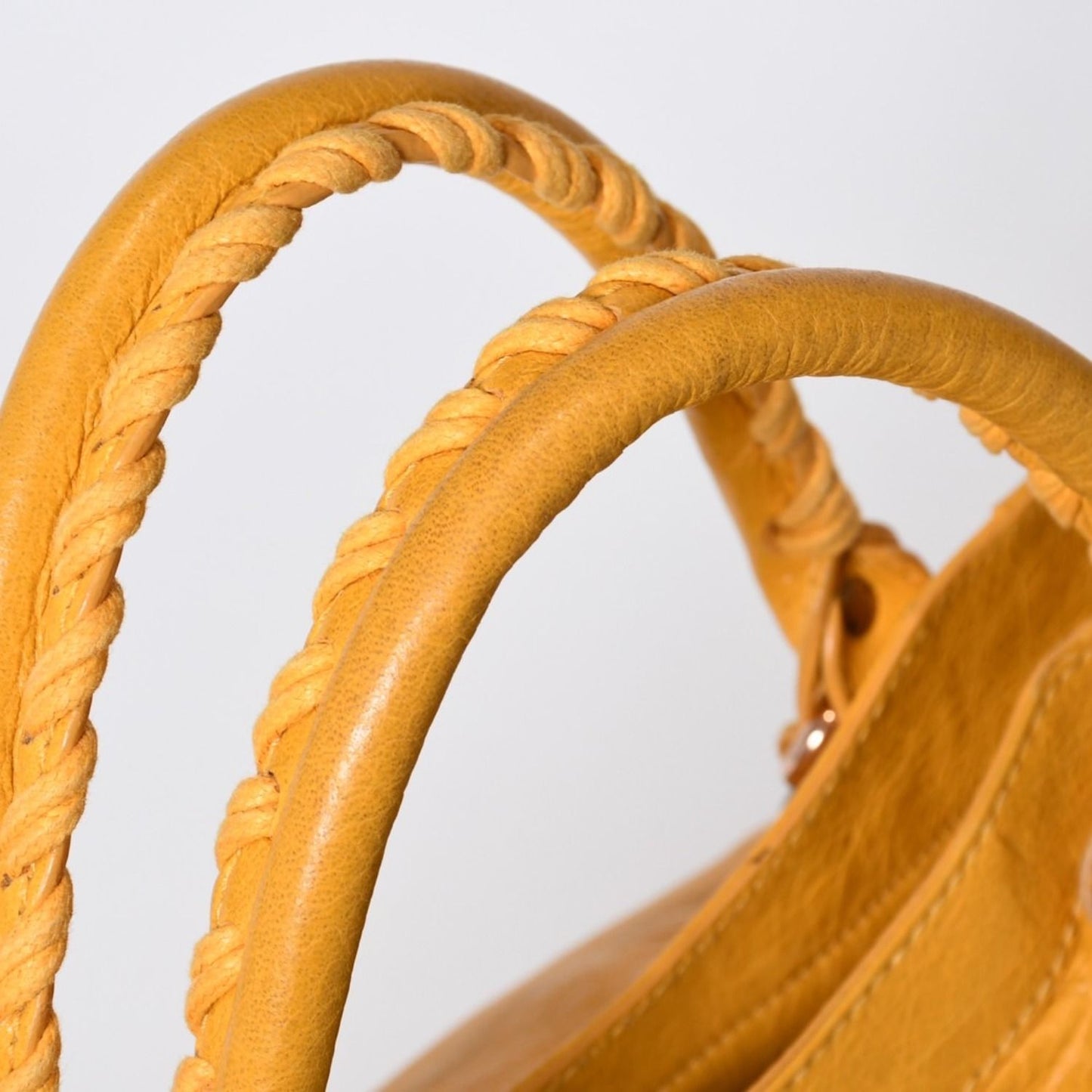 Balenciaga Mini City Shoulder Bag Yellow Leather Champagne Gold — view 8