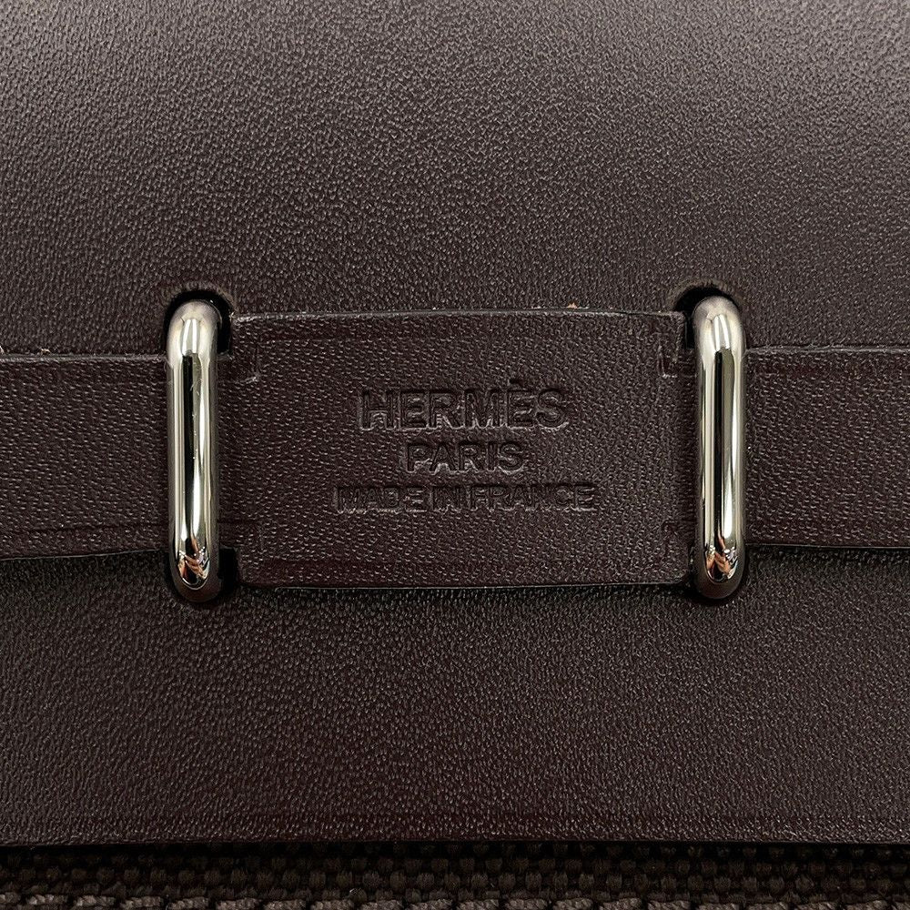 Hermes Shoulder Bag Herbag Zip Mini Ebene Silver Toile Hunter — view 8