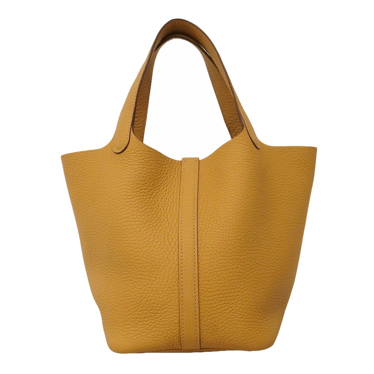 Hermes Picotin Lock PM Taurillon Clemence Biscuit Silver Handbag — view 6