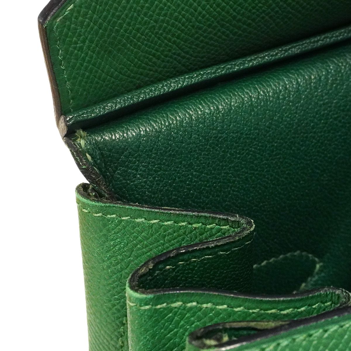 Hermes Birkin 35 Courchevel Green Gold Handbag — view 8