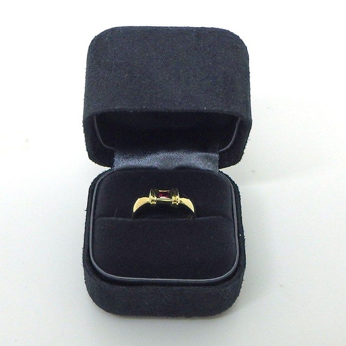 Tiffany & Co Ring Stacking Band Square Cut Ruby 18K Yellow Gold — view 5