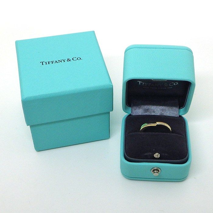 Tiffany & Co Ring Lock Half Circle Diamond Total 18K Yellow Gold — view 6