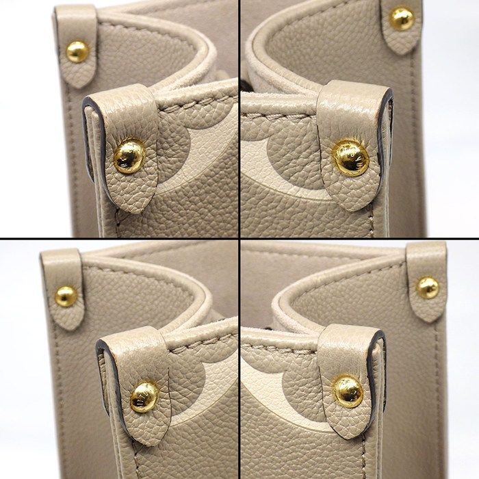 Louis Vuitton Tote Bag On The Go PM Tourtorail Cream Bicolor Monogram Empreinte — view 8