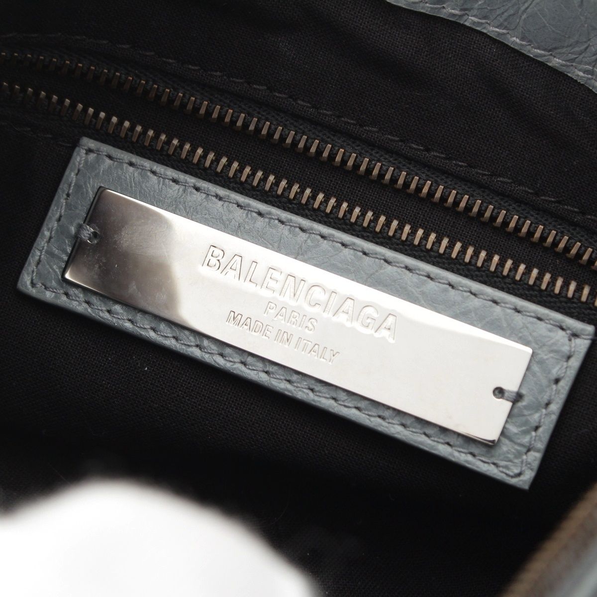 Balenciaga le City Moto Leather Mini 2-Way Handle Gray Handbag — view 8