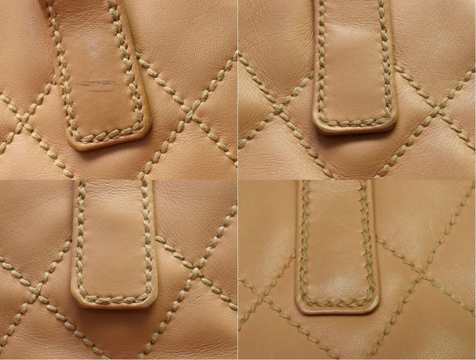 Chanel Wild Stitch Calfskin Beige Hand Tote Bag — view 8