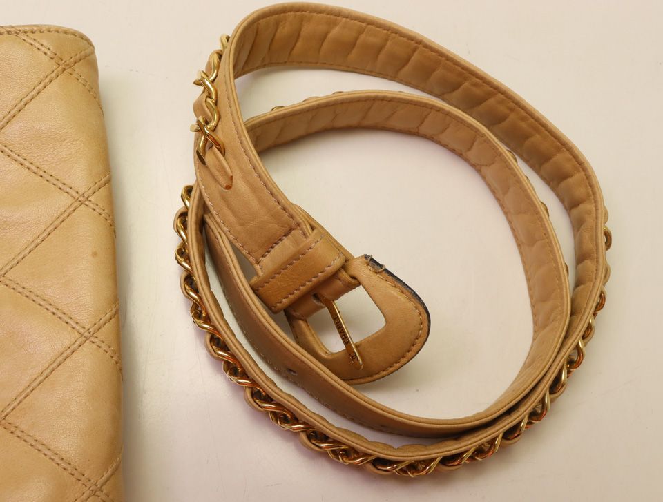 Chanel Quilted Lambskin Beige Waist Bag — view 8