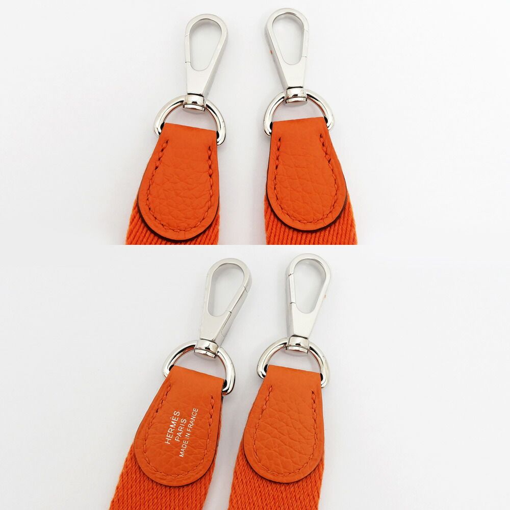 Hermes Evelyne TPM Orange Silver Taurillon Clemence Leather Shoulder Bag — view 8