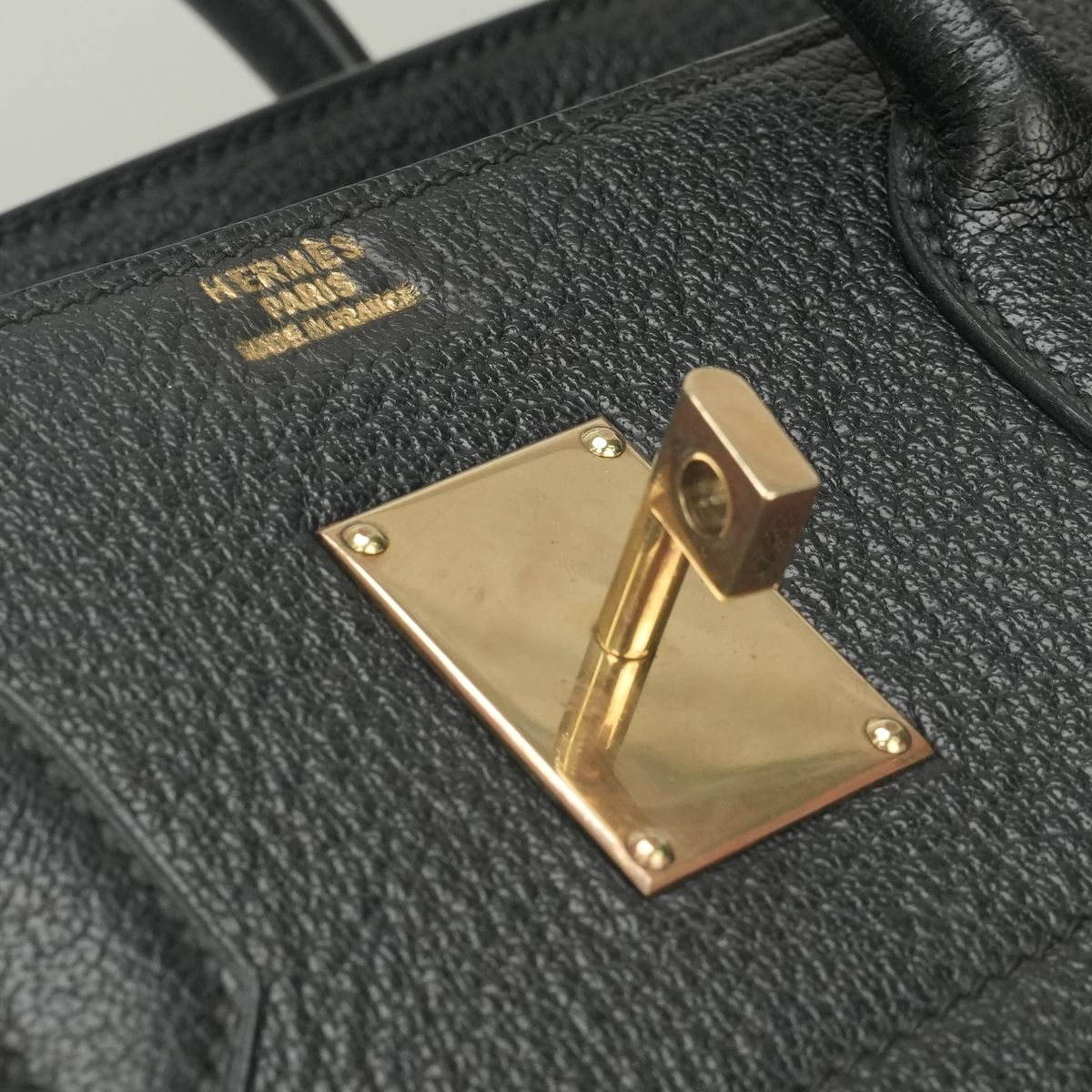Hermes Haut a Courroies Hac 45 a Hac 45 Tote Bag Fjord Noir Black Gold Handle — view 8
