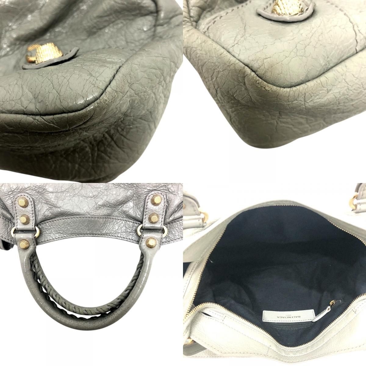 Balenciaga Handle the Town Leather Gray Handbag — view 8