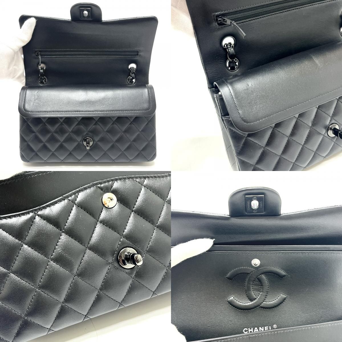 Chanel Shoulder Bag Quilted 25 So Black Lambskin — view 8