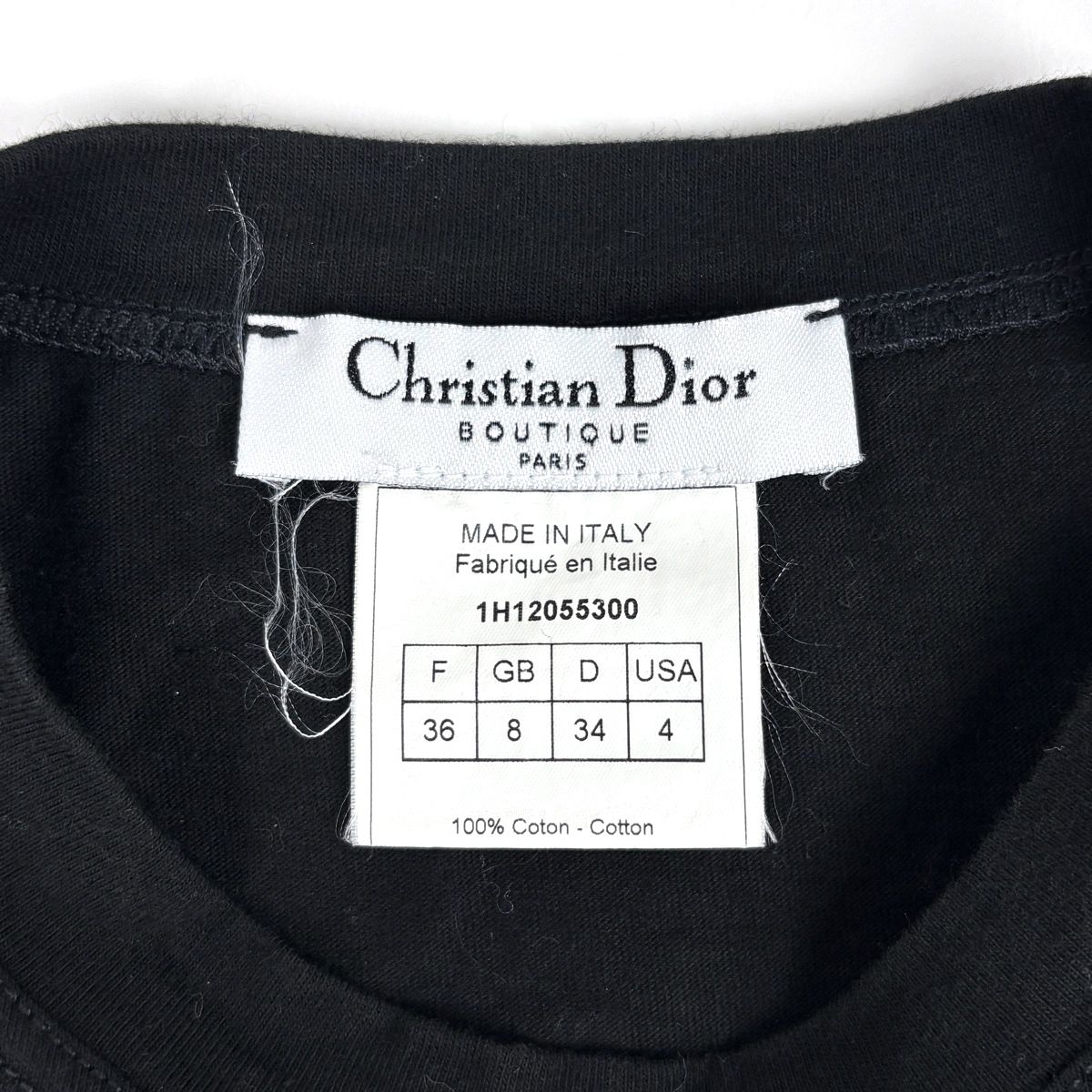Dior Sleeveless T-Shirt Top Tank Top Cotton Black — view 5