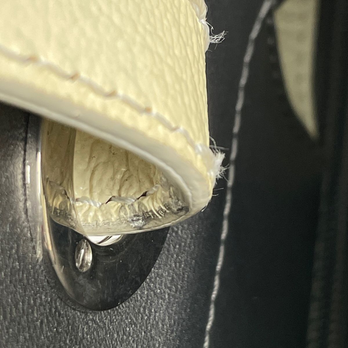 Chanel Tote Bag Paris Biarritz PM CC Logo Handle Gray Ivory — view 8