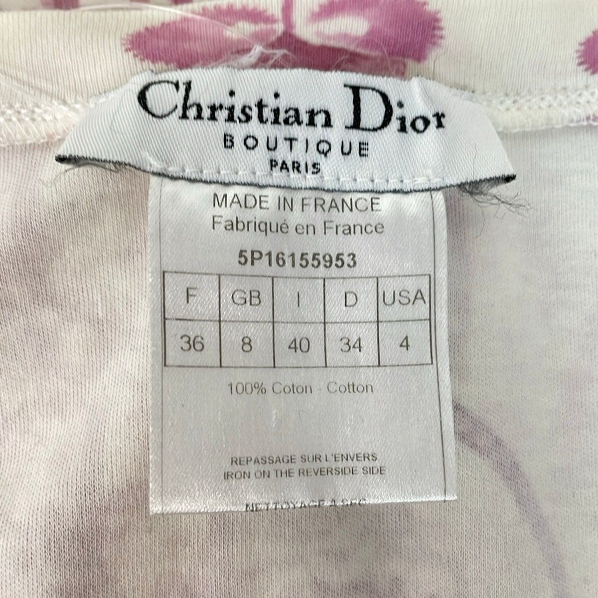 Dior Short Sleeve T-Shirt Usa 4 Trotter White Pink — view 3