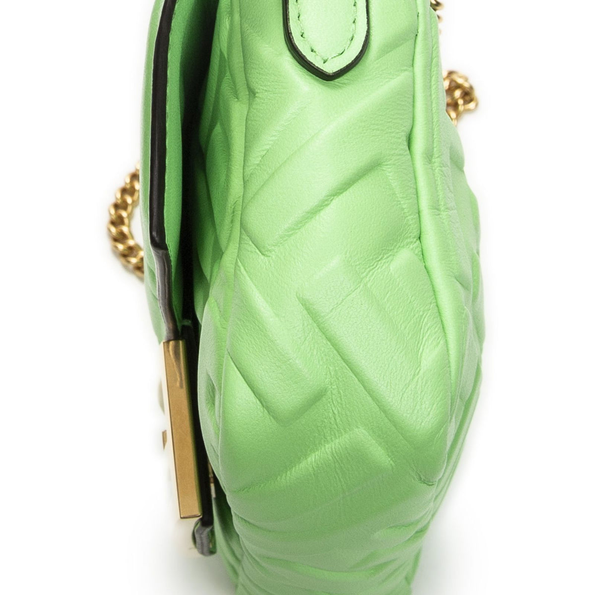 Fendi Mini Cassette Crossbody Green Zucca Embossed Leather — view 8