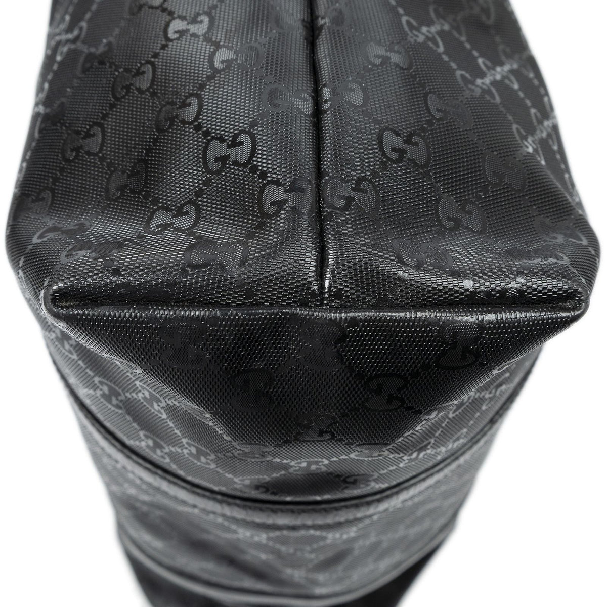 Gucci Vertical Tote Bag Black Guccissima Imprint Canvas — view 8