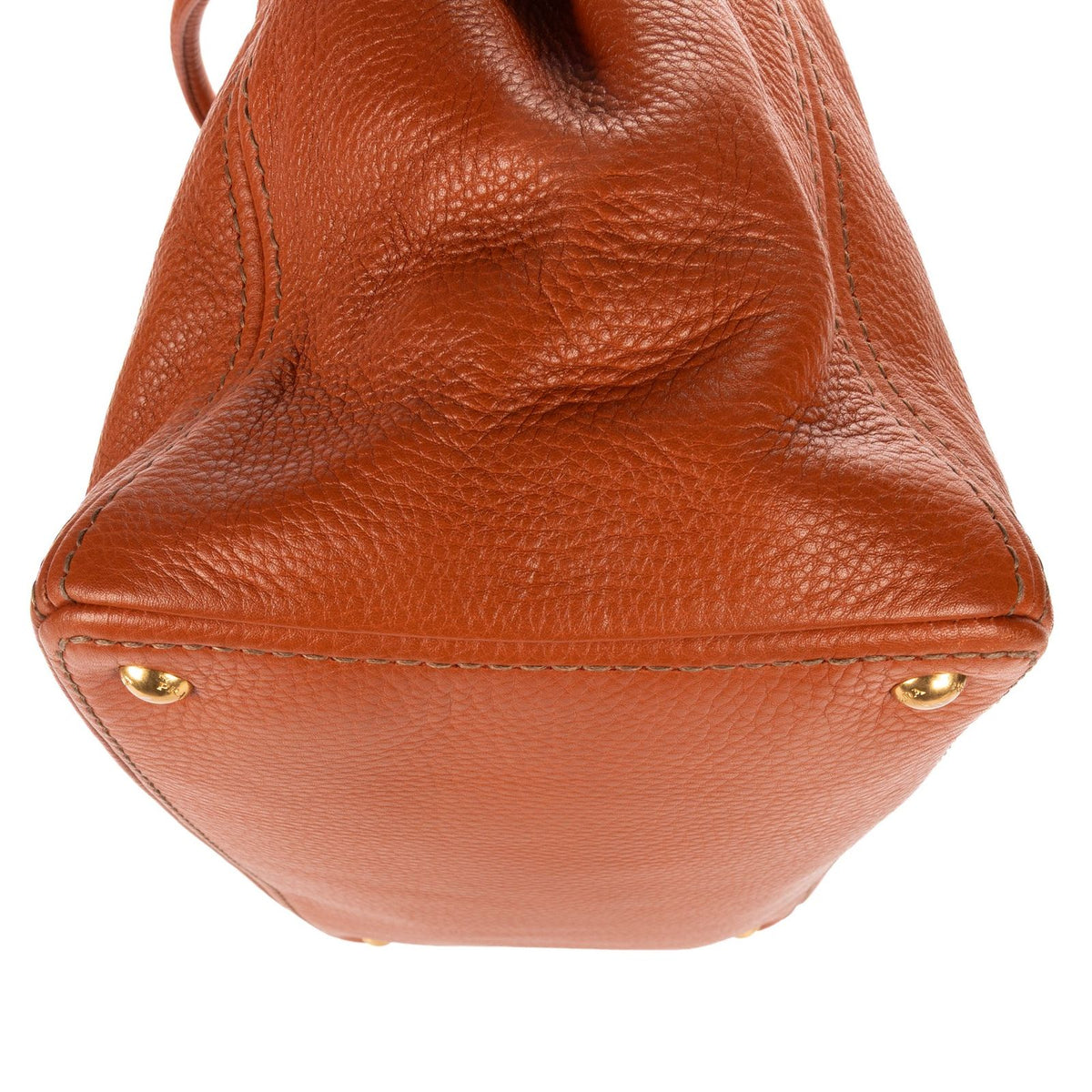 Prada Open Shopping Tote Bag Orange Vitello Daino — view 8