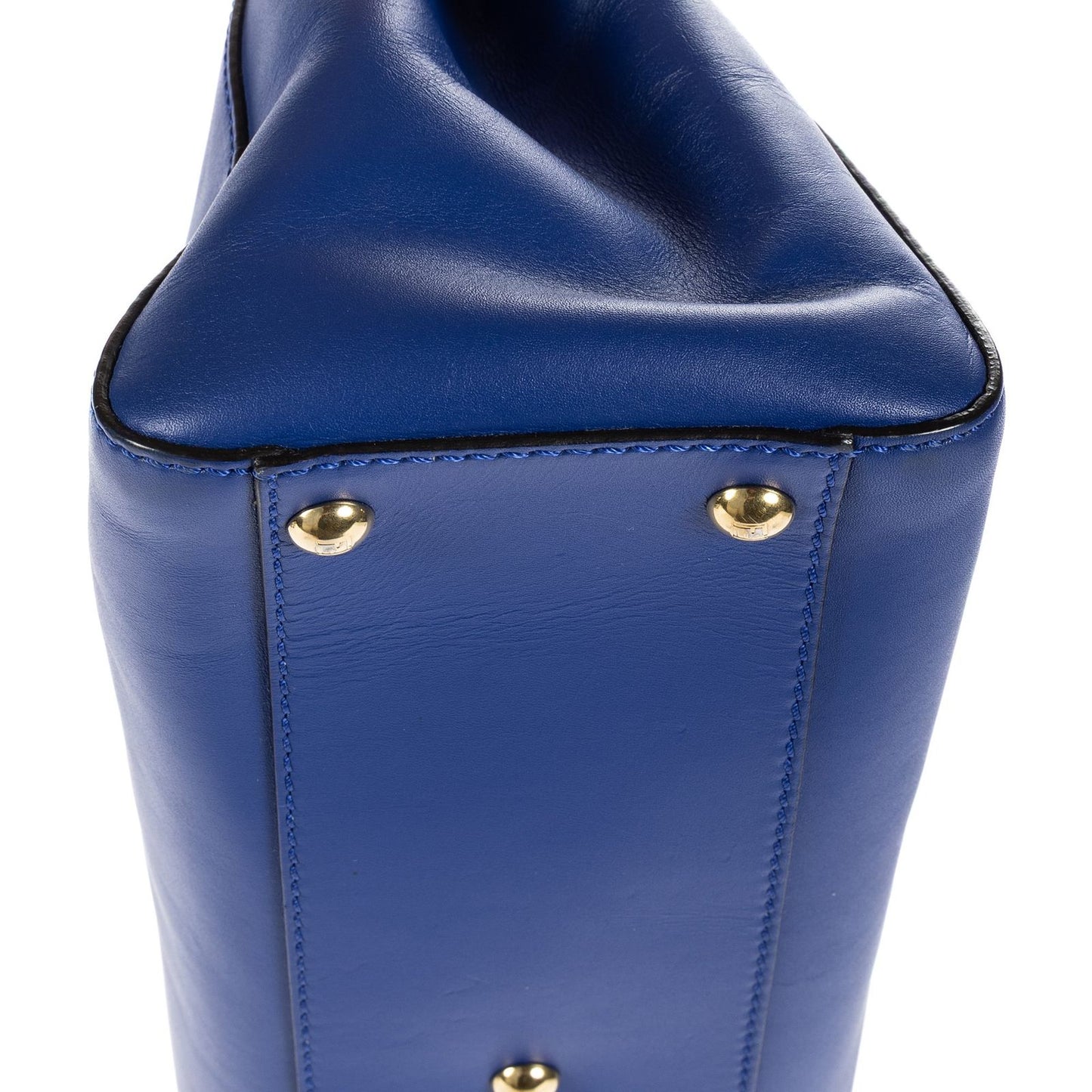 Fendi Peekaboo Blue Calfskin Leather Handbag — view 8