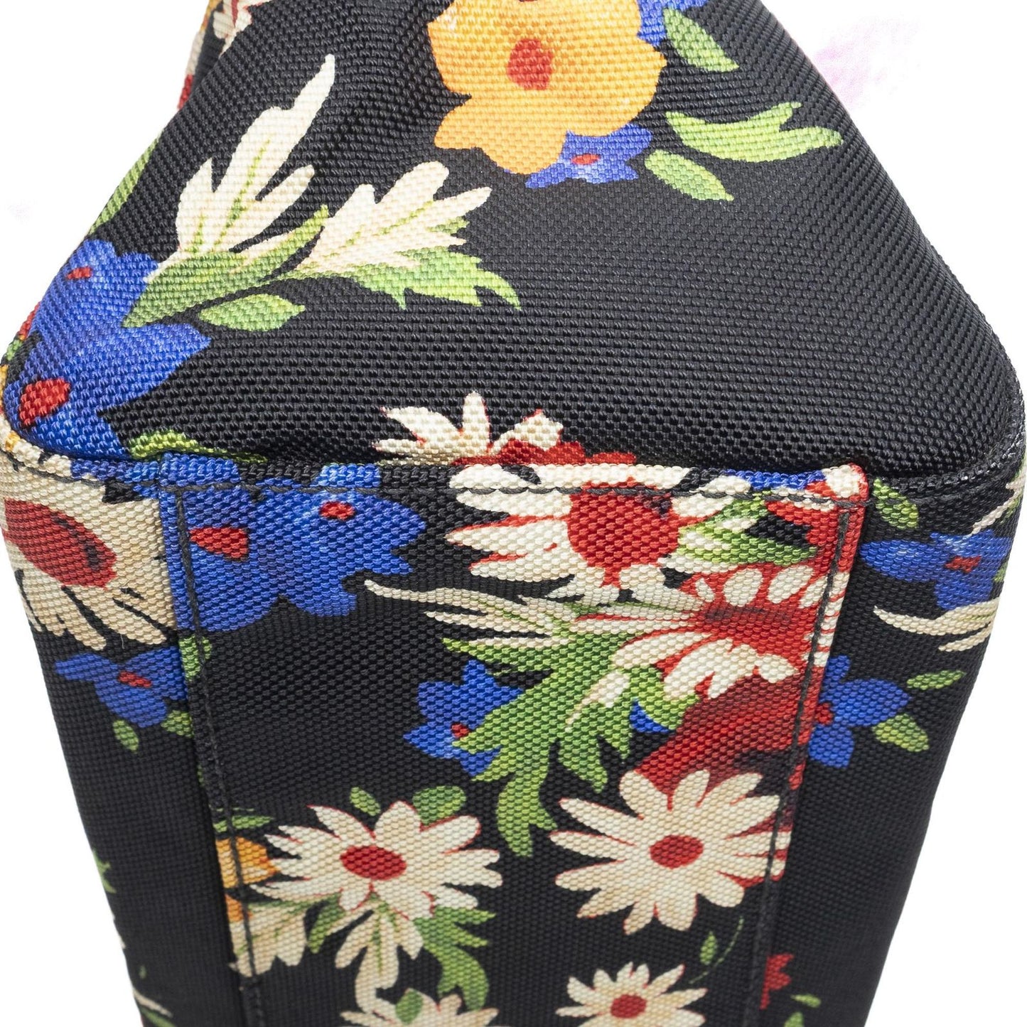 Miu Miu Miu Everywhere Tote Bag Black Red Floral Canvas — view 8
