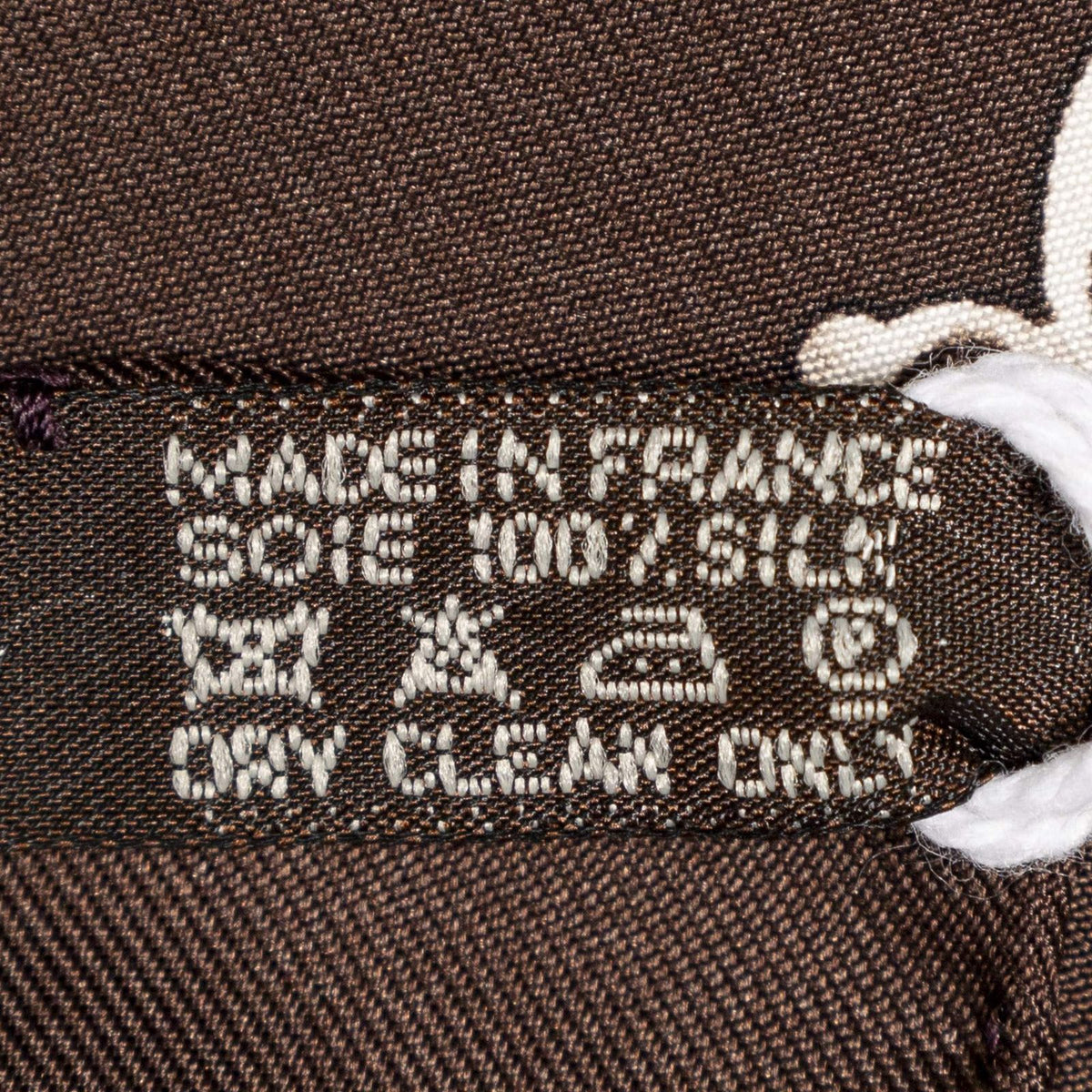 Hermes Scarf Dark Brown Red Silk — view 5