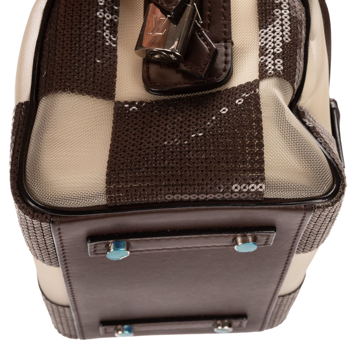 Louis Vuitton Spring Collection Mini Speedy Cube Dark Brown Beige Damier Check — view 8