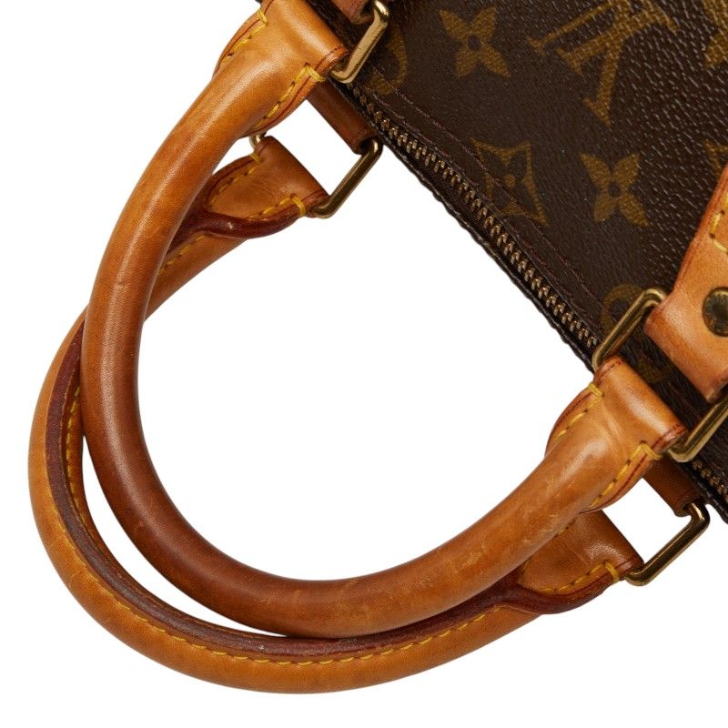 Louis Vuitton Monogram Speedy 25 Mini Boston Bag Brown Leather — view 8